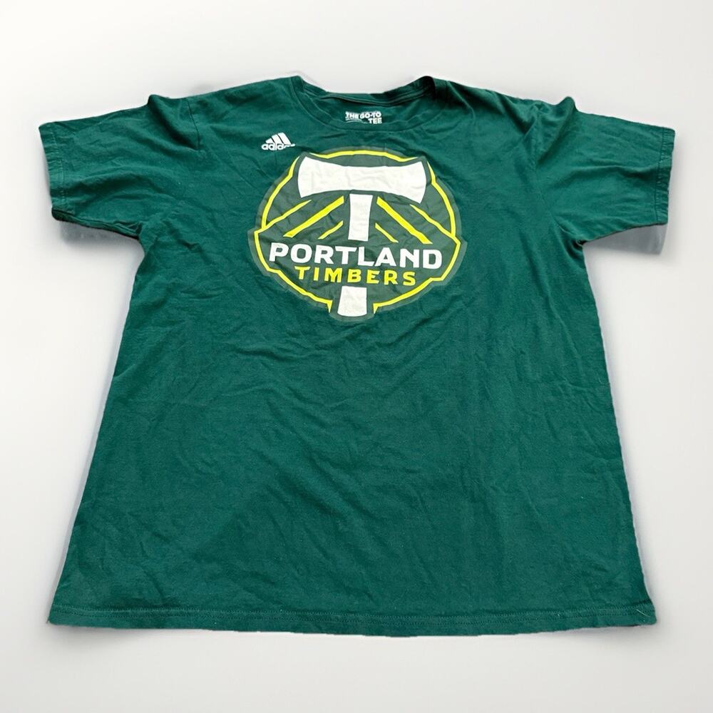 Adidas The Go-To Tee Mens Green MLS Portland Timbers Graphic Print T-Shirt L